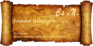 Csenka Nikolett névjegykártya