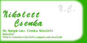 nikolett csenka business card